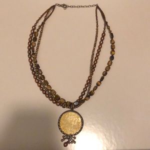 Silpada gold & beaded pendant necklace